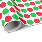 Kerstrood en groen Stip Verpakkingspapier Cadeaupapier (Rol Hoek)