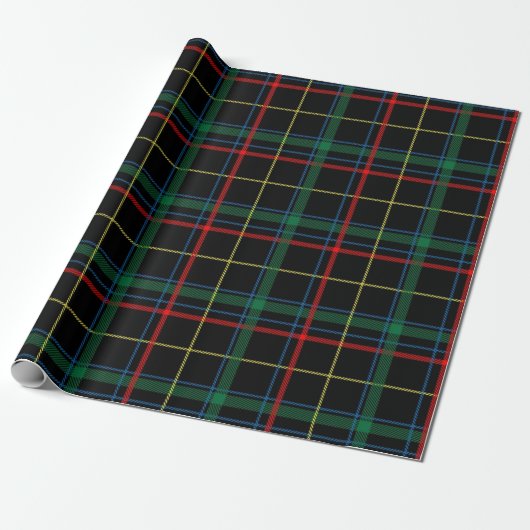 Kerstrood en groen Tartan Cadeaupapier (Uitgerold)