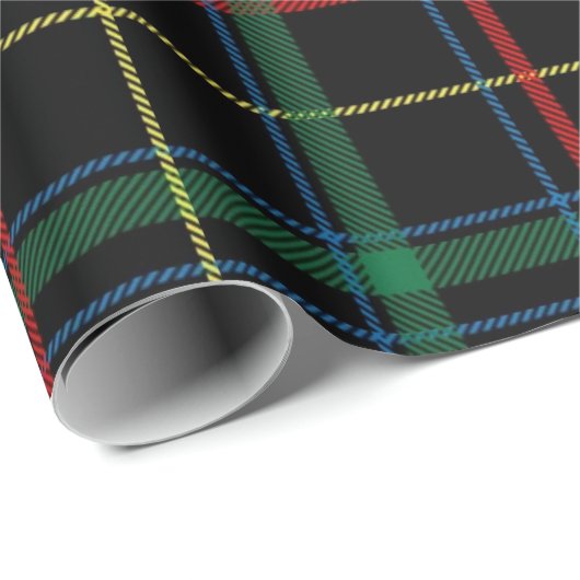 Kerstrood en groen Tartan Cadeaupapier (Rol Hoek)