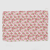 Kerstrood en groene maffia Floral Pattern Beach Golfhanddoek (Horizontaal)
