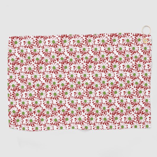 Kerstrood en groene maffia Floral Pattern Beach Golfhanddoek (Horizontaal)