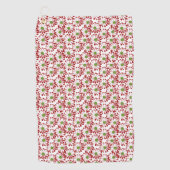 Kerstrood en groene maffia Floral Pattern Beach Golfhanddoek (Voorkant)