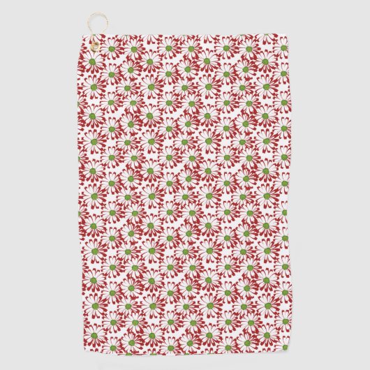 Kerstrood en groene maffia Floral Pattern Beach Golfhanddoek (Voorkant)