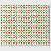 Kerstrood en groene polka-stippen die papier verpa (Vlak)