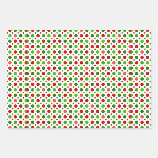 Kerstrood en groene polka-stippen die papier verpa inpakpapier vel (Voorkant 2)