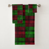 Kerstrood en groene tartan. bad handdoek (Insitu)