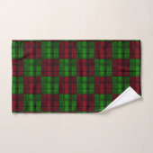 Kerstrood en groene tartan. bad handdoek (Handdoek)