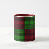 Kerstrood en groene tartan. mok (Midden)