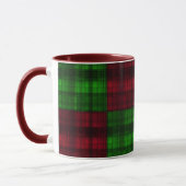 Kerstrood en groene tartan. mok (Links)
