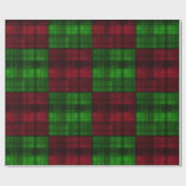 Kerstrood en groene tartan. Verpakkingspapier Cadeaupapier (Vlak)
