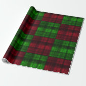 Kerstrood en groene tartan. Verpakkingspapier Cadeaupapier (Uitgerold)