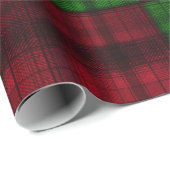 Kerstrood en groene tartan. Verpakkingspapier Cadeaupapier (Rol Hoek)