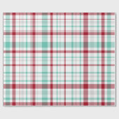 Kerstrood en mint groen gekartelde betonwikkel cadeaupapier (Vlak)