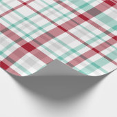 Kerstrood en mint groen gekartelde betonwikkel cadeaupapier (Hoek)