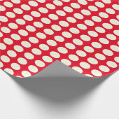 Kerstrood en wit Geometrisch Stip Patroon Cadeaupapier (Hoek)