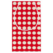 Kerstrood en wit Geometrisch Stip Patroon Klein Cadeauzakje (Achterkant)