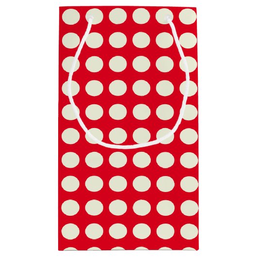 Kerstrood en wit Geometrisch Stip Patroon Klein Cadeauzakje (Achterkant)