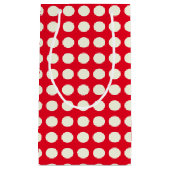 Kerstrood en wit Geometrisch Stip Patroon Klein Cadeauzakje (Voorkant)