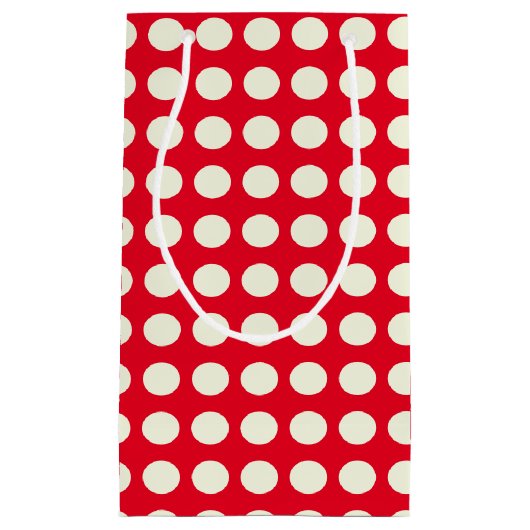 Kerstrood en wit Geometrisch Stip Patroon Klein Cadeauzakje (Voorkant)