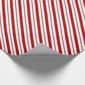 Kerstrood en wit gestreept omslagpapier cadeaupapier (Hoek)