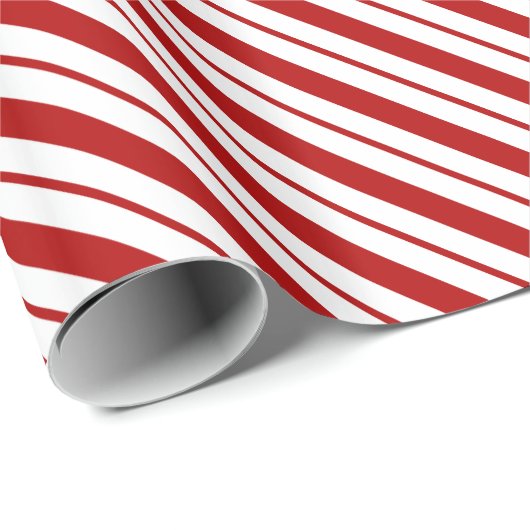 Kerstrood en wit gestreept omslagpapier cadeaupapier (Rol Hoek)