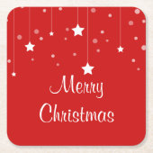 Kerstrood en wit kartonnen onderzetters (Voorkant)