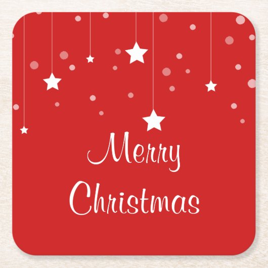 Kerstrood en wit kartonnen onderzetters (Voorkant)