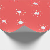 Kerstrood en wit met sterren cadeaupapier (Hoek)
