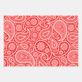 kerstrood en wit  paisleypatroon inpakpapier vel (Voorkant 2)