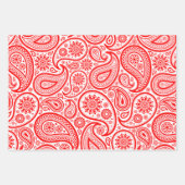 kerstrood en wit  paisleypatroon inpakpapier vel (Voorkant)