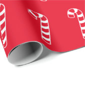 Kerstrood en wit patroon van snoepsnoeren cadeaupapier (Rol Hoek)