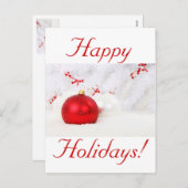 Kerstrood en wit Prettige feestdagen (Voorkant / Achterkant)