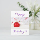 Kerstrood en wit Prettige feestdagen (Staand voorkant)