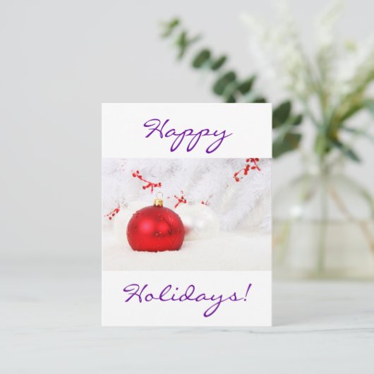 Kerstrood en wit Prettige feestdagen (Staand voorkant)