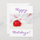 Kerstrood en wit Prettige feestdagen (Voorkant / Achterkant)