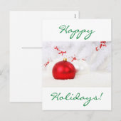 Kerstrood en wit Prettige feestdagen (Voorkant / Achterkant)