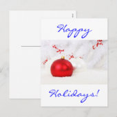 Kerstrood en wit Prettige feestdagen (Voorkant / Achterkant)