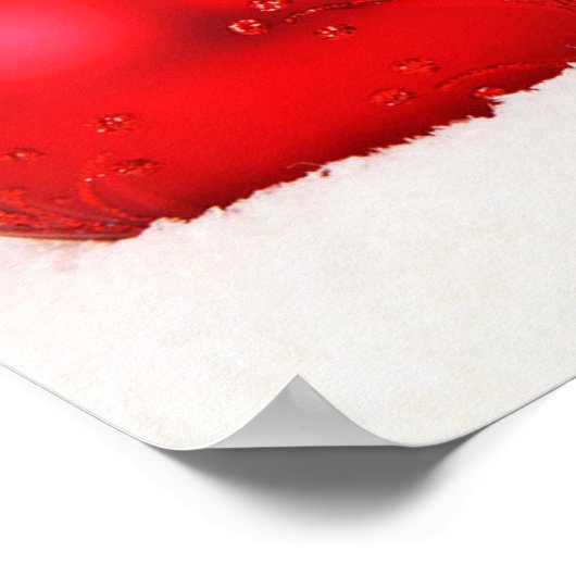 Kerstrood en wit Prettige feestdagen ik Poster (Hoek)