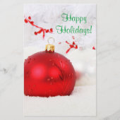 Kerstrood en wit Prettige feestdagen IV Flyer (Voorkant)