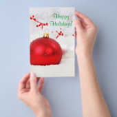 Kerstrood en wit Prettige feestdagen IV Flyer (Hand)