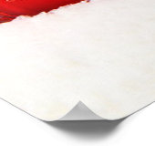 Kerstrood en wit Prettige feestdagen Poster (Hoek)