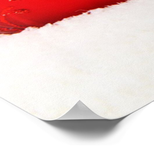 Kerstrood en wit Prettige feestdagen Poster (Hoek)