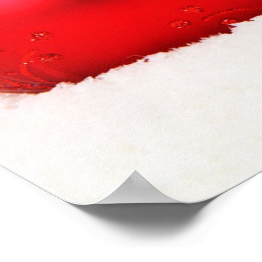 Kerstrood en wit Prettige feestdagen VII Poster (Hoek)