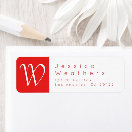 Kerstrood en wit | Retouradres Etiket (Insitu)