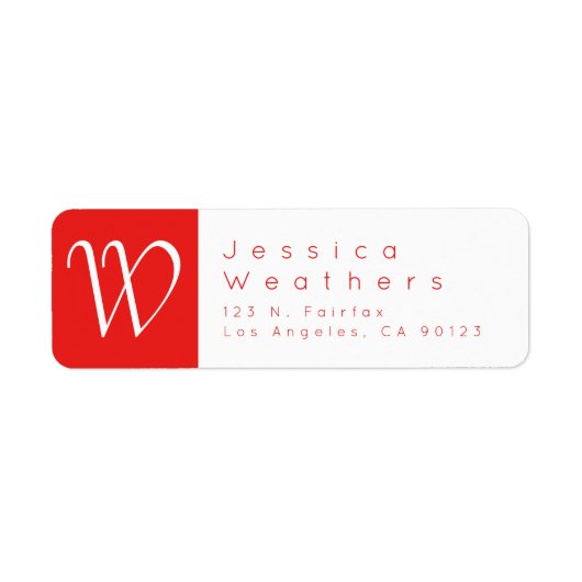 Kerstrood en wit | Retouradres Etiket (Voorkant)