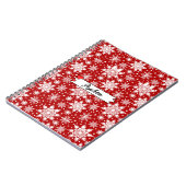 Kerstrood en wit Snowflake naadloos patroon Notitieboek (Linkerzijde)