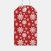 Kerstrood en wit Snowflakes patroon Cadeaulabel (Achterkant)