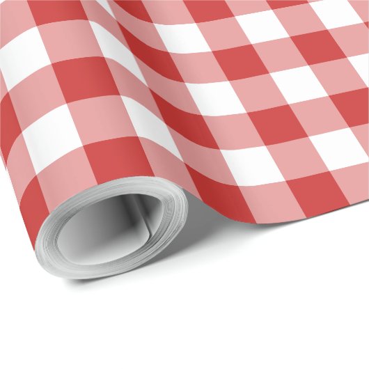 Kerstrood en witte buffels cadeaupapier (Rol Hoek)