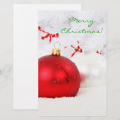 Kerstrood en witte kerst briefpapier (Voorkant / Achterkant)