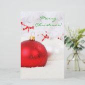 Kerstrood en witte kerst briefpapier (Staand voorkant)